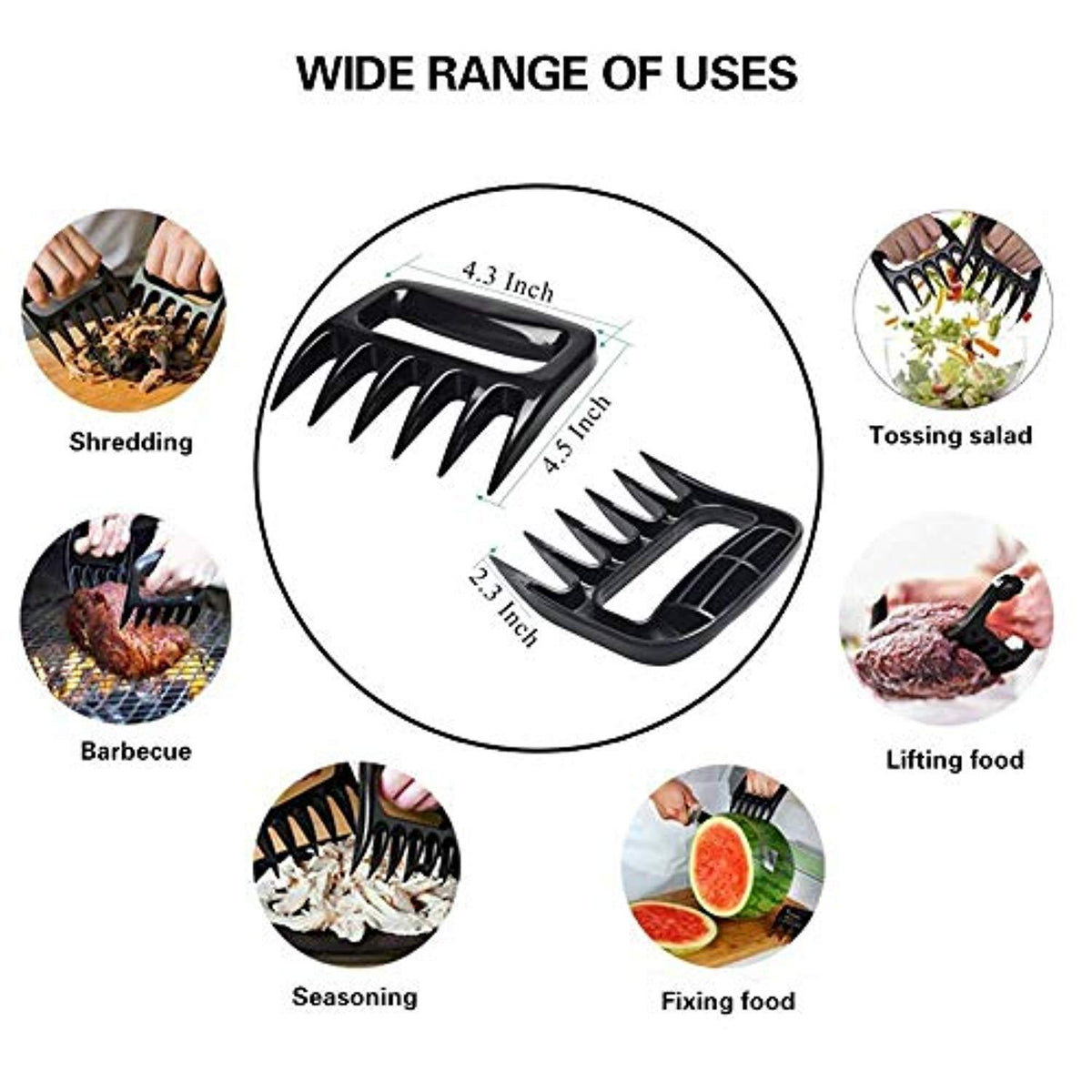 Turkey Lifting Forks, Meat Claws, Strong Endurance Stainless Steel Pou