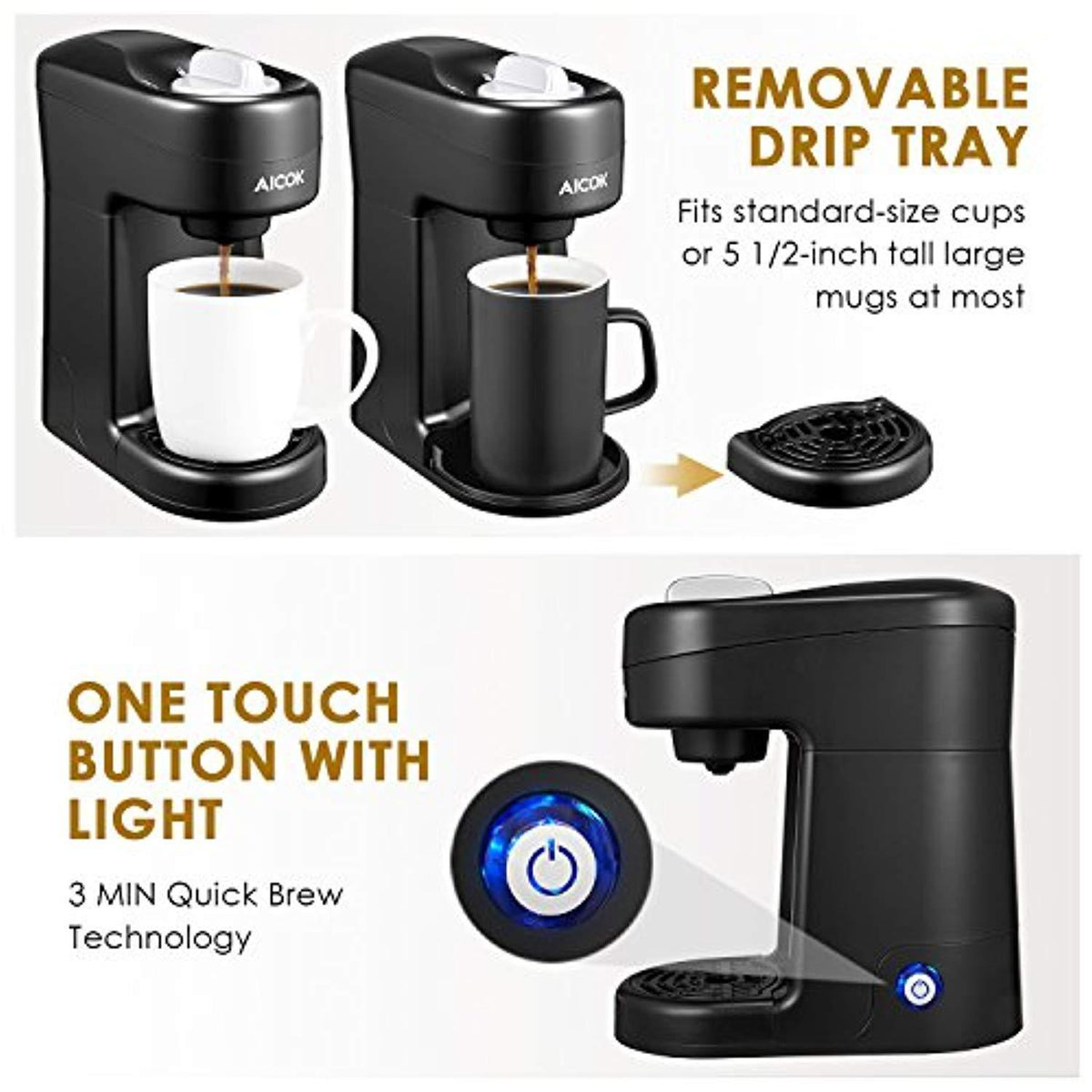 Aicok single serve coffee maker sale