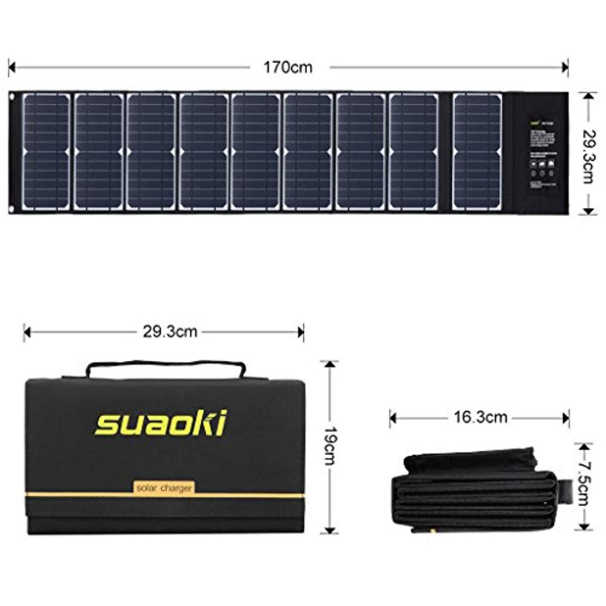 SUAOKI Solar Charger 60W Portable Solar Panel Foldable High Efficiency –  National Wholesale Products, LLC