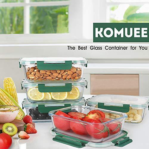 KOMUEE 10 Packs 22 oz Glass Meal Prep Containers with Lids, Airtight Glass  Lunch Containers, BPA Free, Microwave, Oven, Freezer and Dishwasher