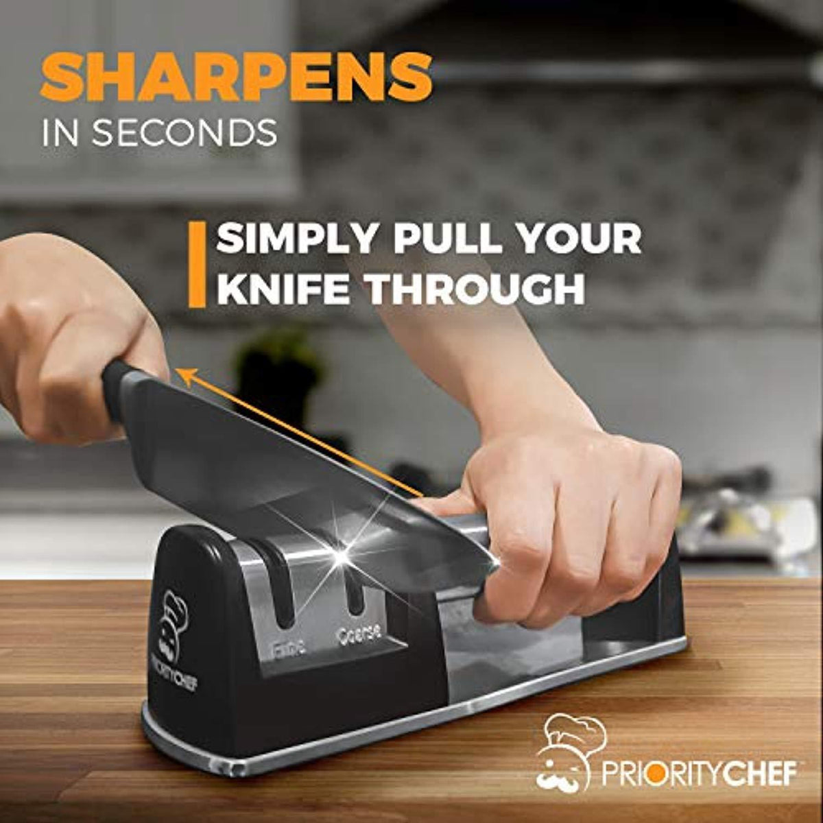 PriorityChef Knife Sharpener for Straight and Serrated Knives, 2-Stage –  National Wholesale Products, LLC