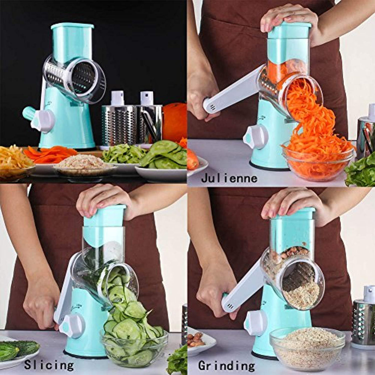 Vegetable Mandoline Slicer Chopper Grater Speedy Manual Rotary Drum Grater