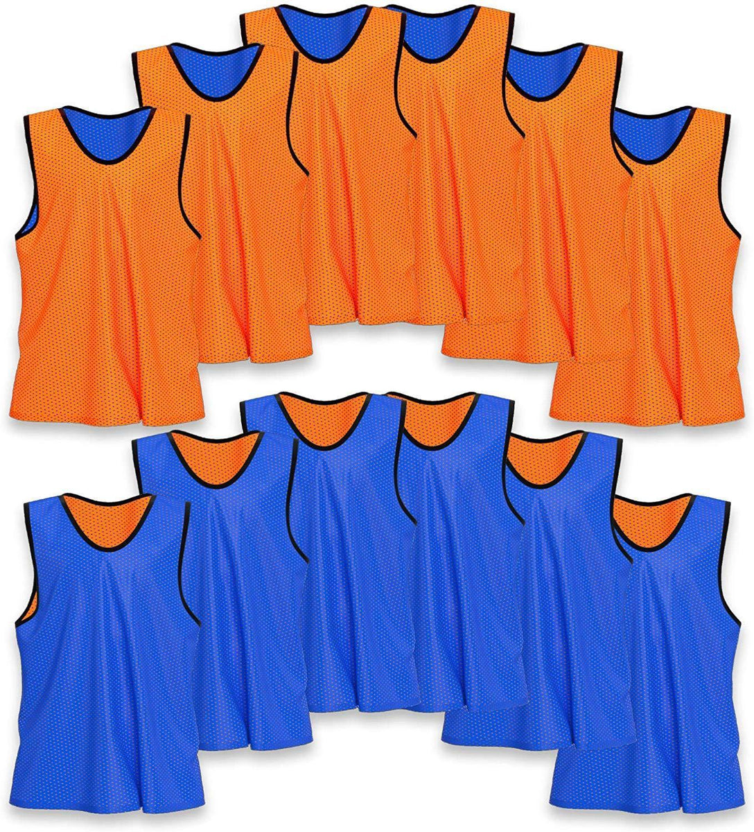 Nylon Mesh Scrimmage Team Practice Vests Jerseys for for Kids, Youth and  Adults Sports Basketball, Soccer, Football, Volleyball 