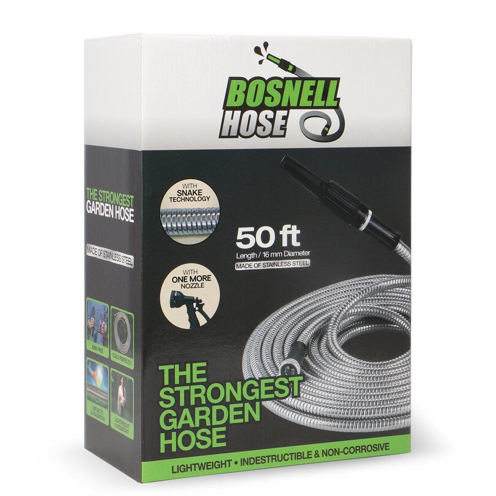 BOSNELL 50FT Garden Hose, 304 Stainless Steel Hose with 2 Free Nozzles –  National Wholesale Products, LLC