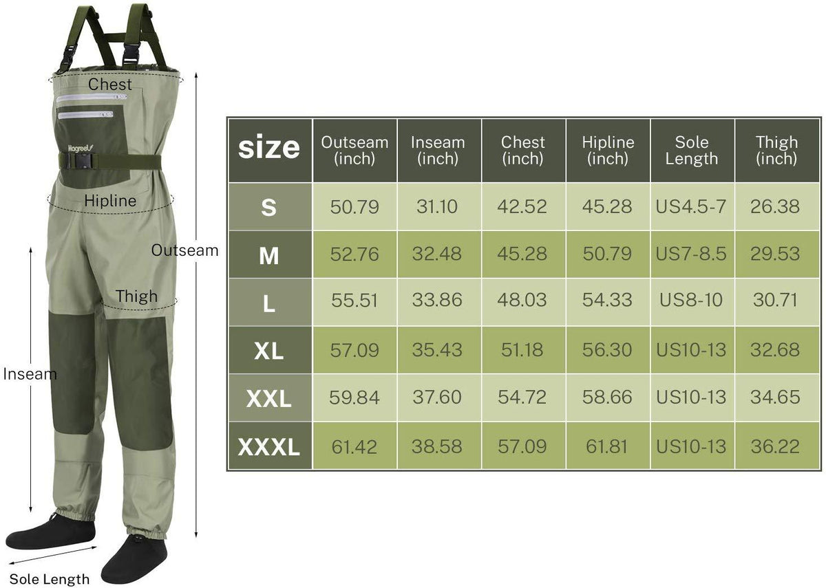 Magreel Chest Waders Breathable Waterproof Fishing & Hunting Waders wi –  National Wholesale Products, LLC