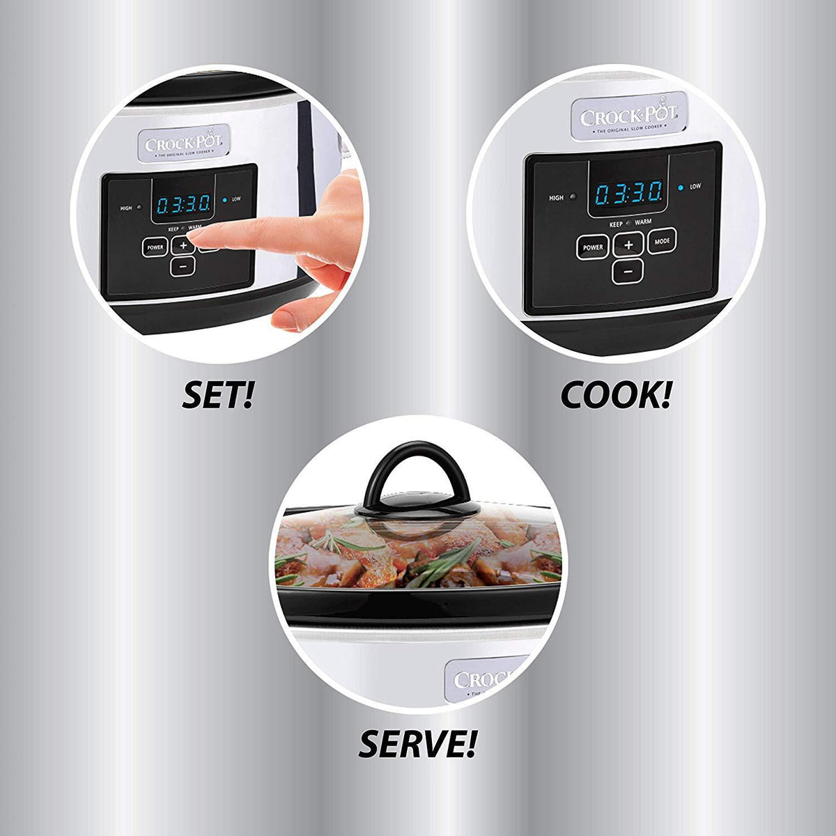 Crockpot 7 Quart Programmable Slow Cooker with Digital Countdown Timer ...