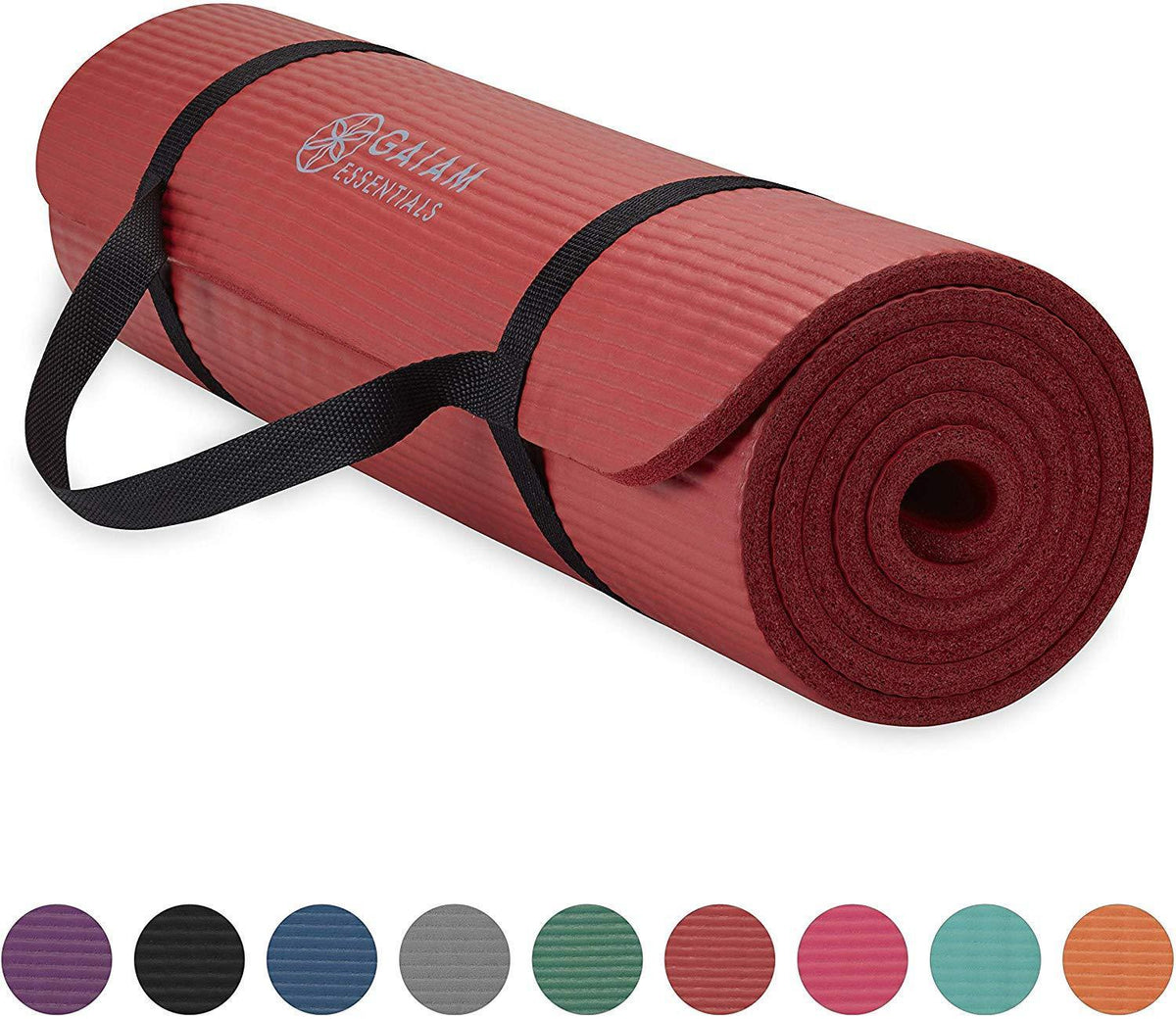 Gaam Thck Yoga Mat Wth Easy-Cnch Carrer Strap
