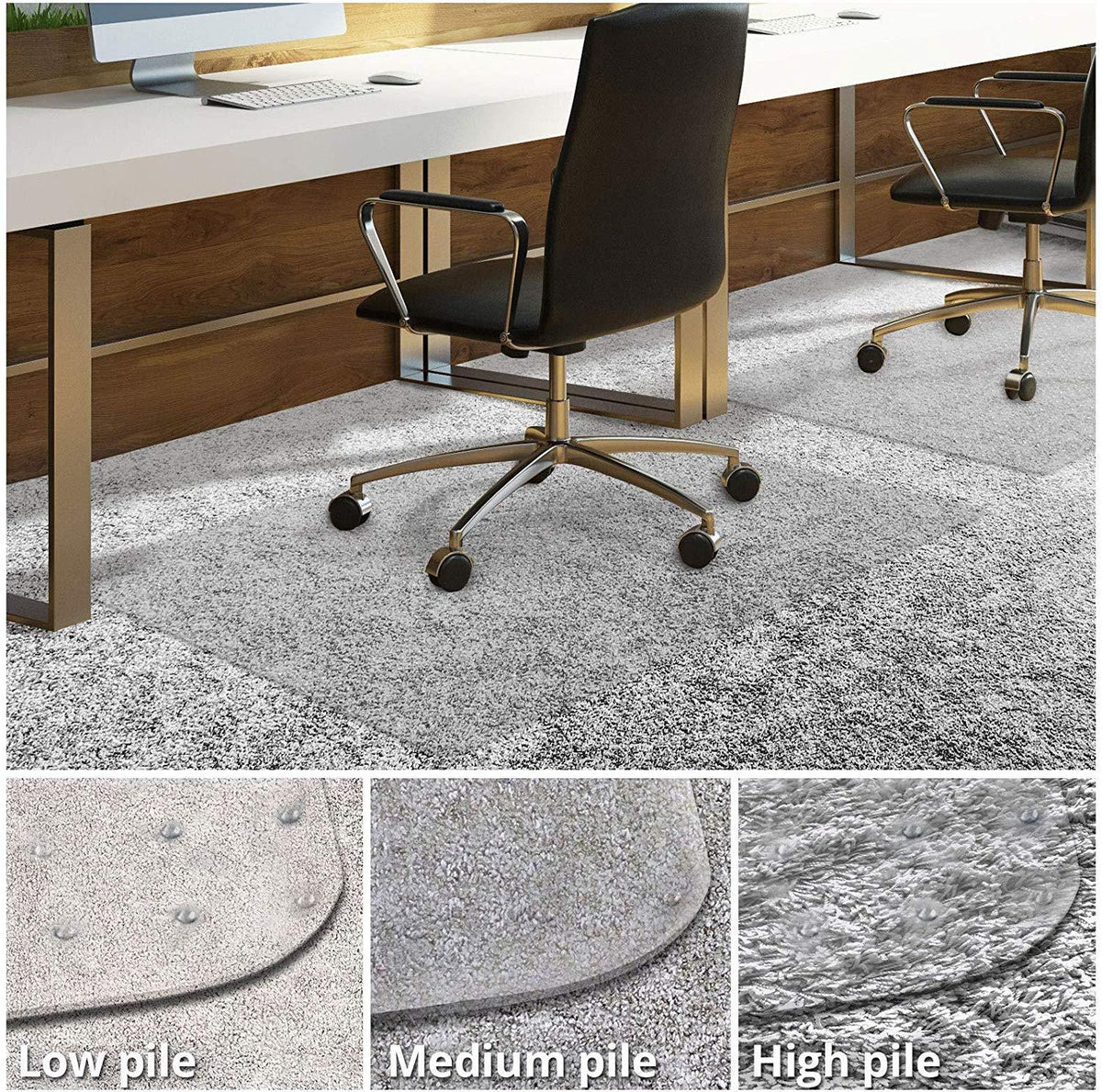 Office chair on high pile online carpet