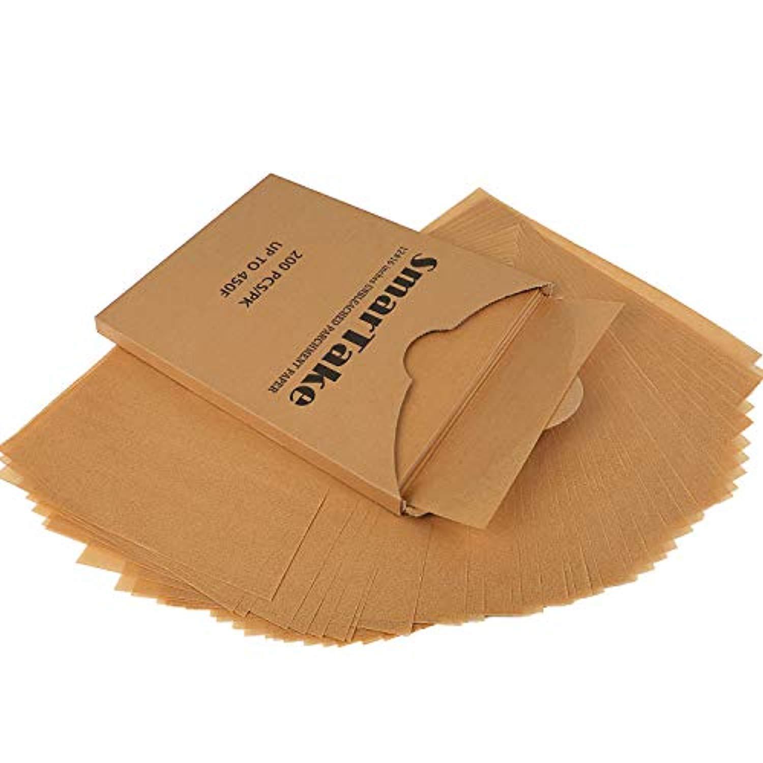 SMARTAKE 200 Pcs Parchment Paper Baking Sheets 12x16 Inches Non-Stick  Precut