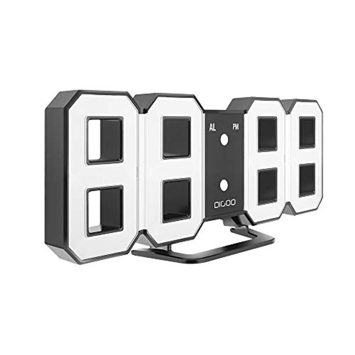 DIGOO DC-K3 3D Digital Alarm Clock, Wall Alarm clock, Led Electronic C ...