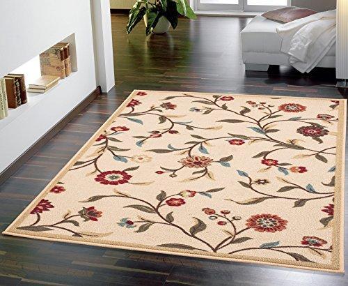 Ottomanson Ottohome Traditional Floral Non Slip Area Rug - Dark Red 2'3 x 3