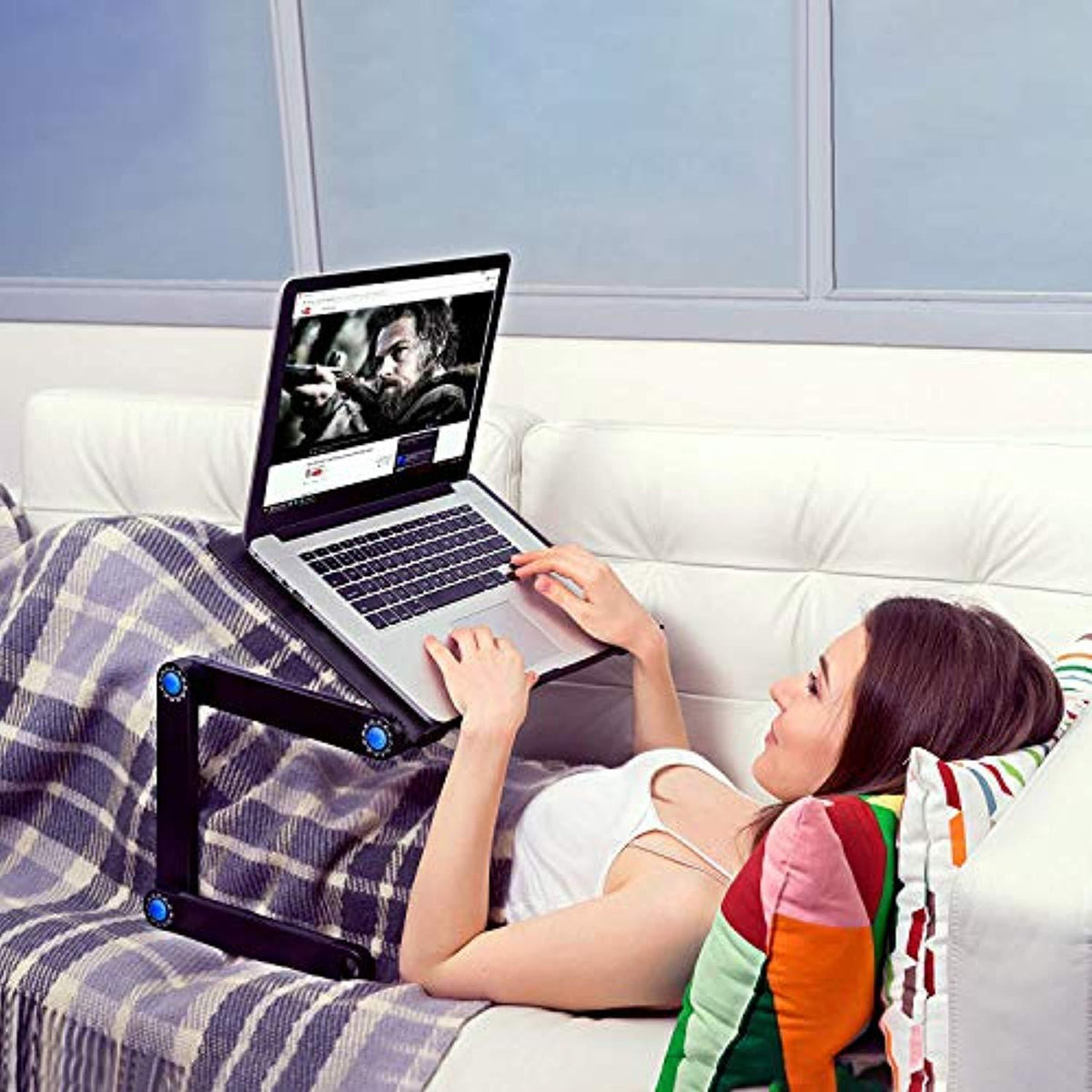 CNDT Adjustable Standing Laptop Desk Stand Table Portable Aluminum Lap ...