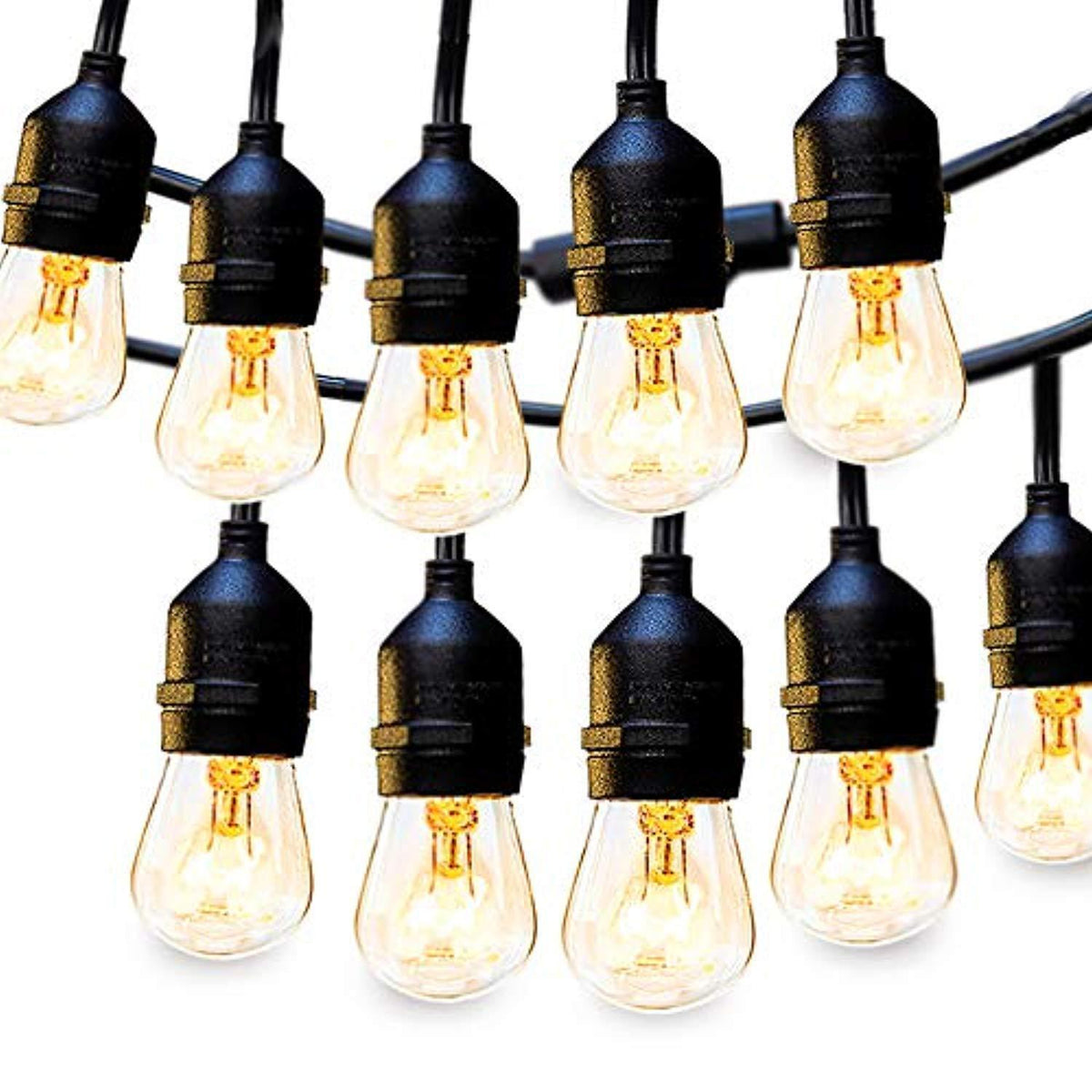 Weatherproof String 2 Pack 48 FT Outdoor String Lights Commercial Great Weatherproof Stran ...