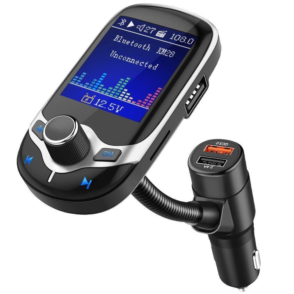 Nulaxy Bluetooth FM Transmitter Color Screen Wireless