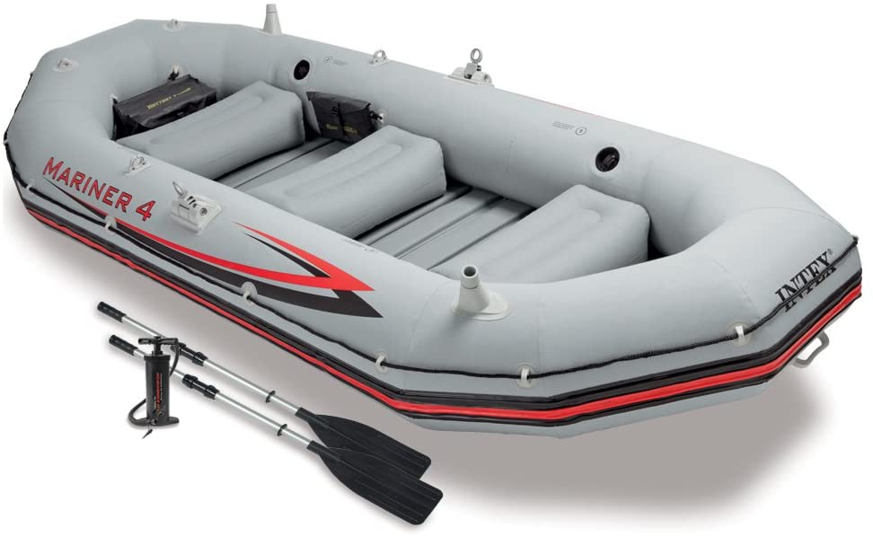 Intex Excursion 5, 5-person Inflatable Boat Set With Aluminum Oars