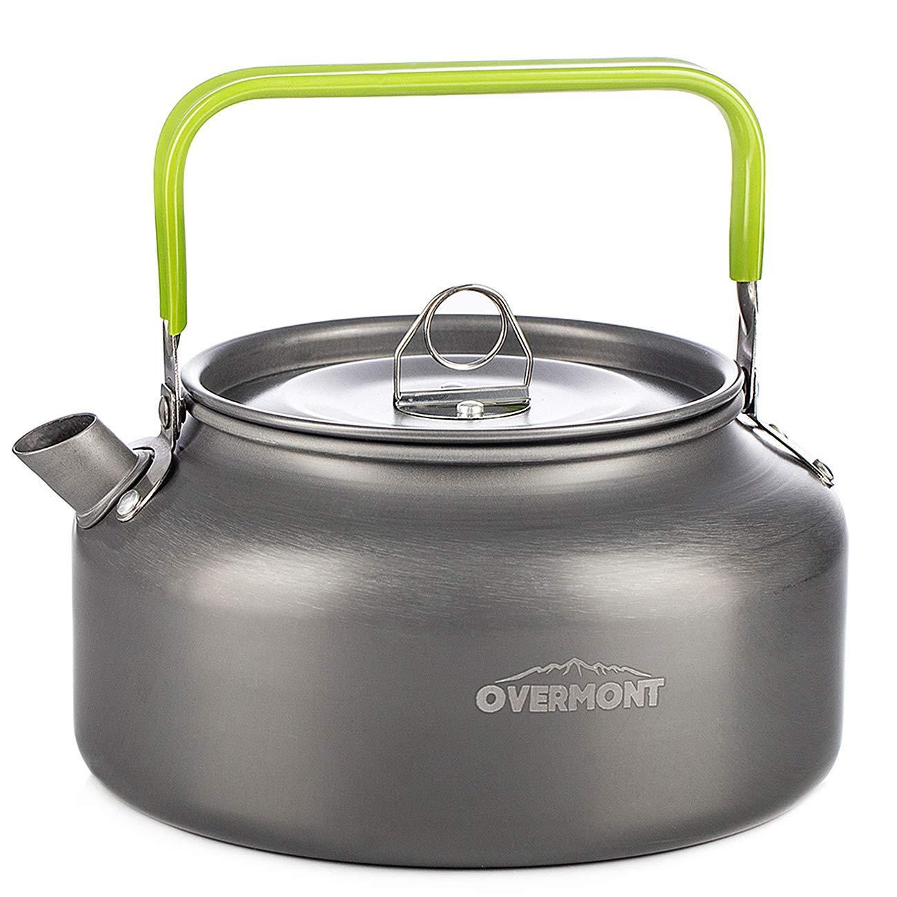 Overmont Camping Tea Pot Aluminum 27/42 FL OZ Outdoor Hiking Gear Portable  Teapot Lightweight with Silicon Handle