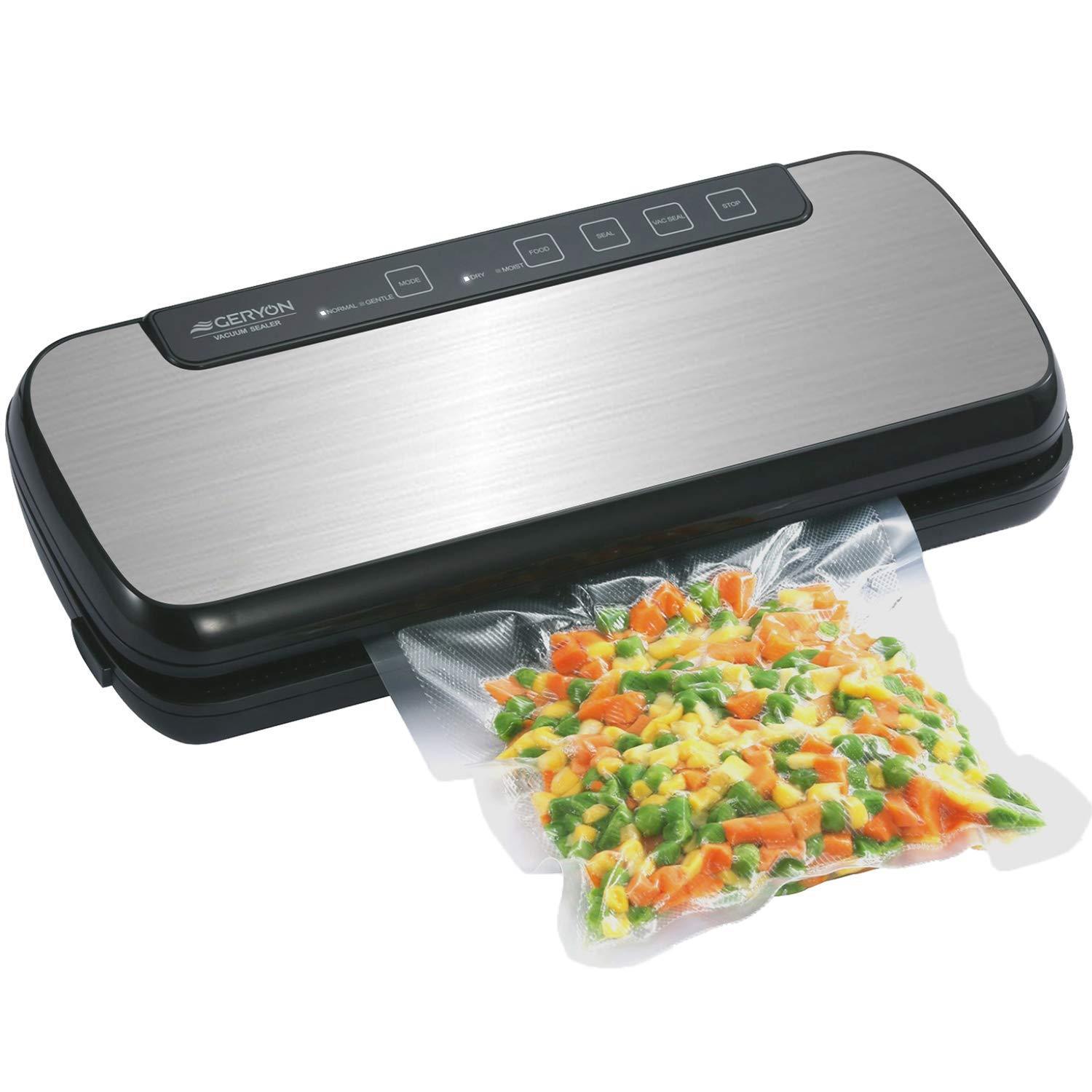 GERYON Vacuum Sealer Automatic Food Sealer Machine w/ Starter Bags & Roll