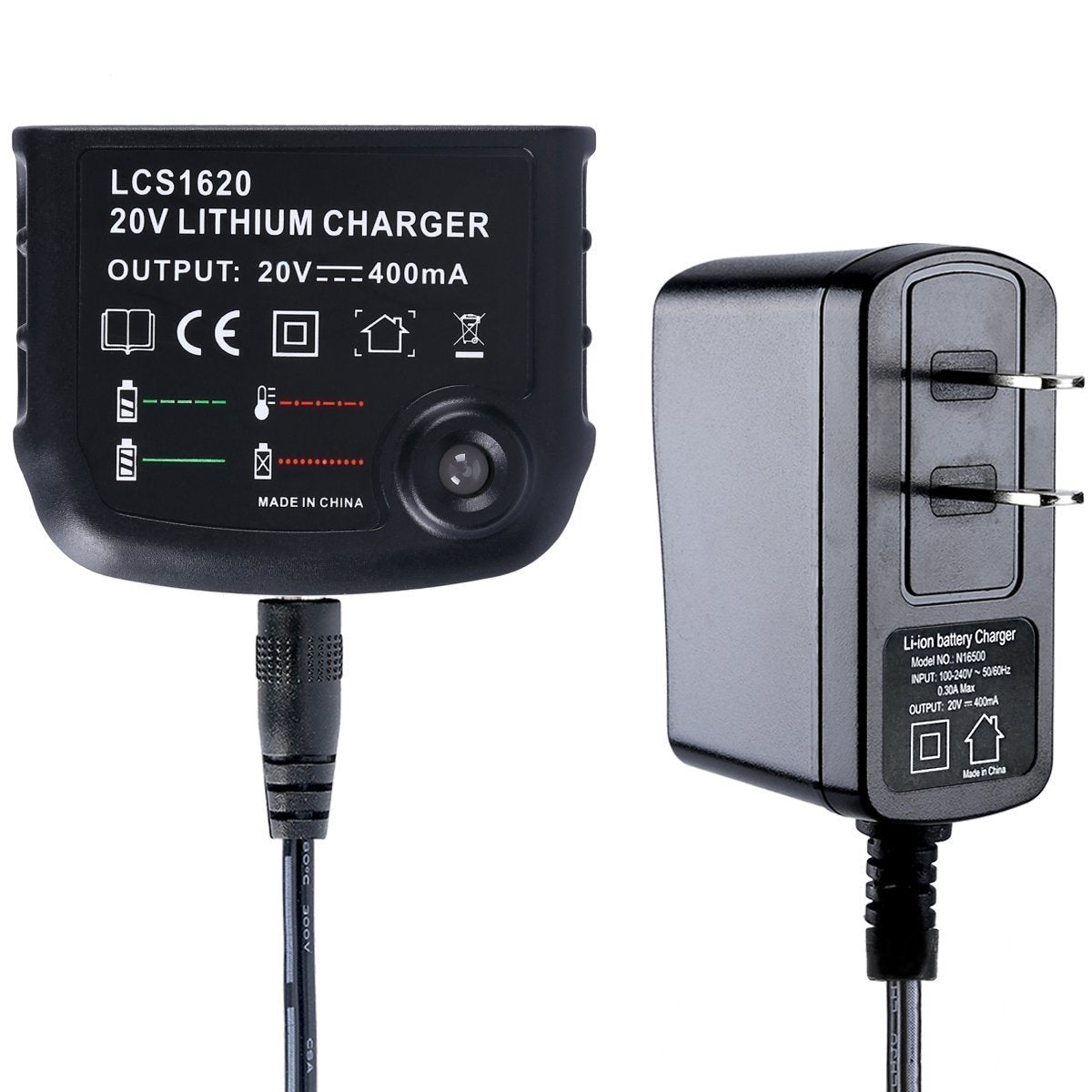 LCS1620 20V Lithium Battery Charger for Black and Decker 16V 20V Li-Ion  Battery