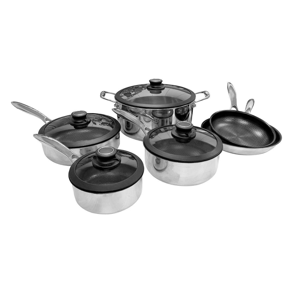 Frieling USA Black Cube Hybrid Stainless/Nonstick Cookware Fry Pan, 11 ...