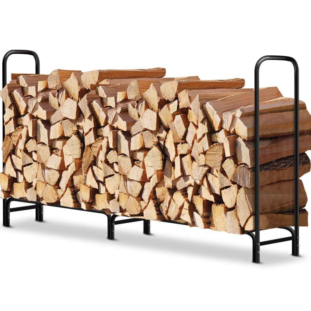 4ft Firewood Rack Outdoor Log Holder for Fireplace Heavy Duty Wood Sta ...