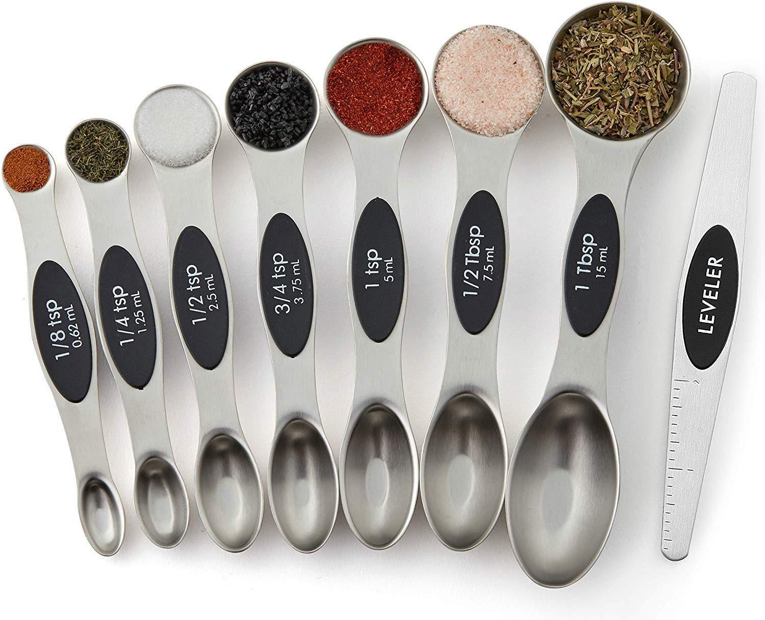 Spring Chef Magnetic Measuring Spoons Set, Dual Sided, Stainless Steel